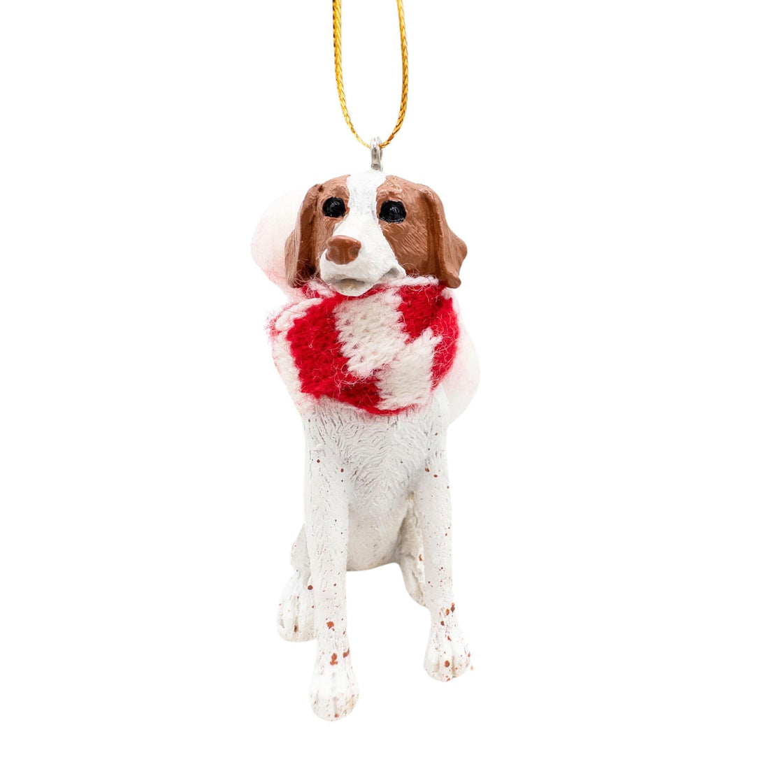 Brittany Spaniel Dog Lovers Gift Christmas Tree Ornament with Candy Cane Scarf