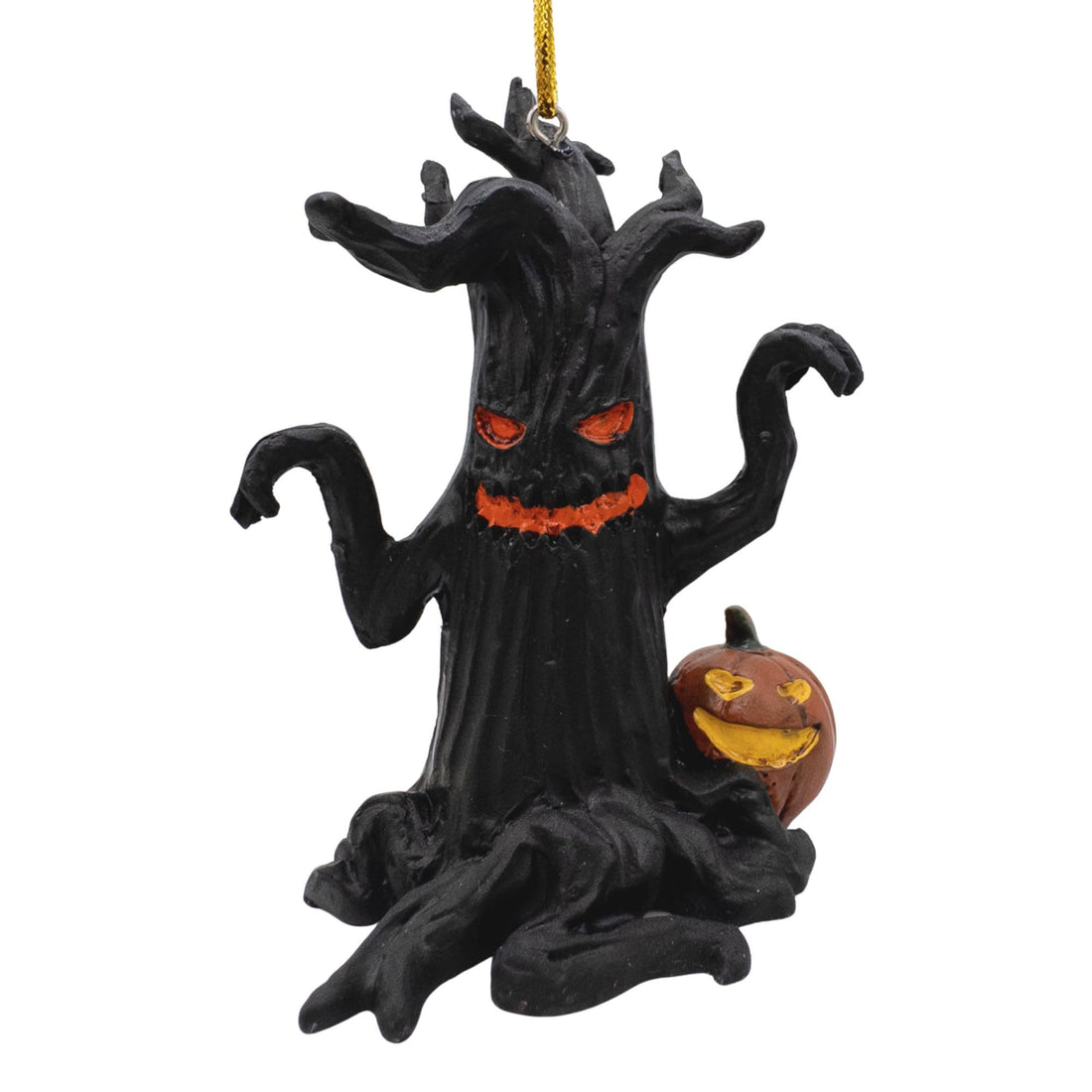 Scary Haunted Halloween Tree with Pumpkin Christmas Tree Creepy Ornament
