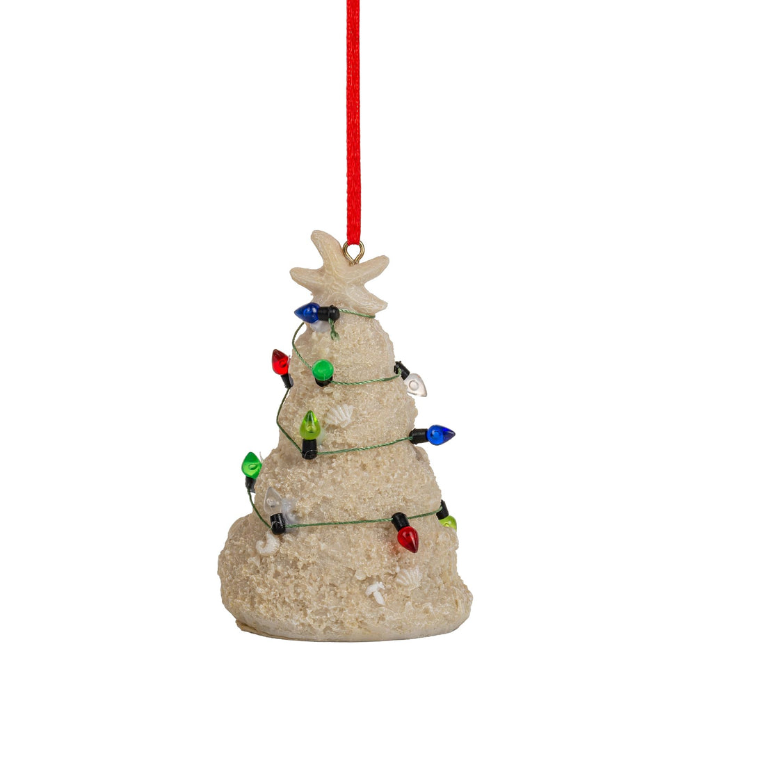 White Sand Beach Christmas Tree with Lights Tropical Nautical Ornmanets
