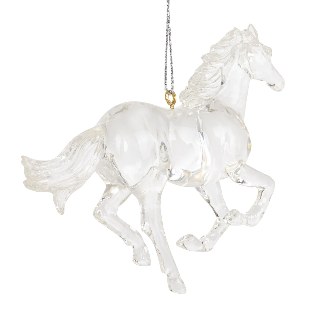 Running Stallion Horse Western Christmas Tree Clear Ornament