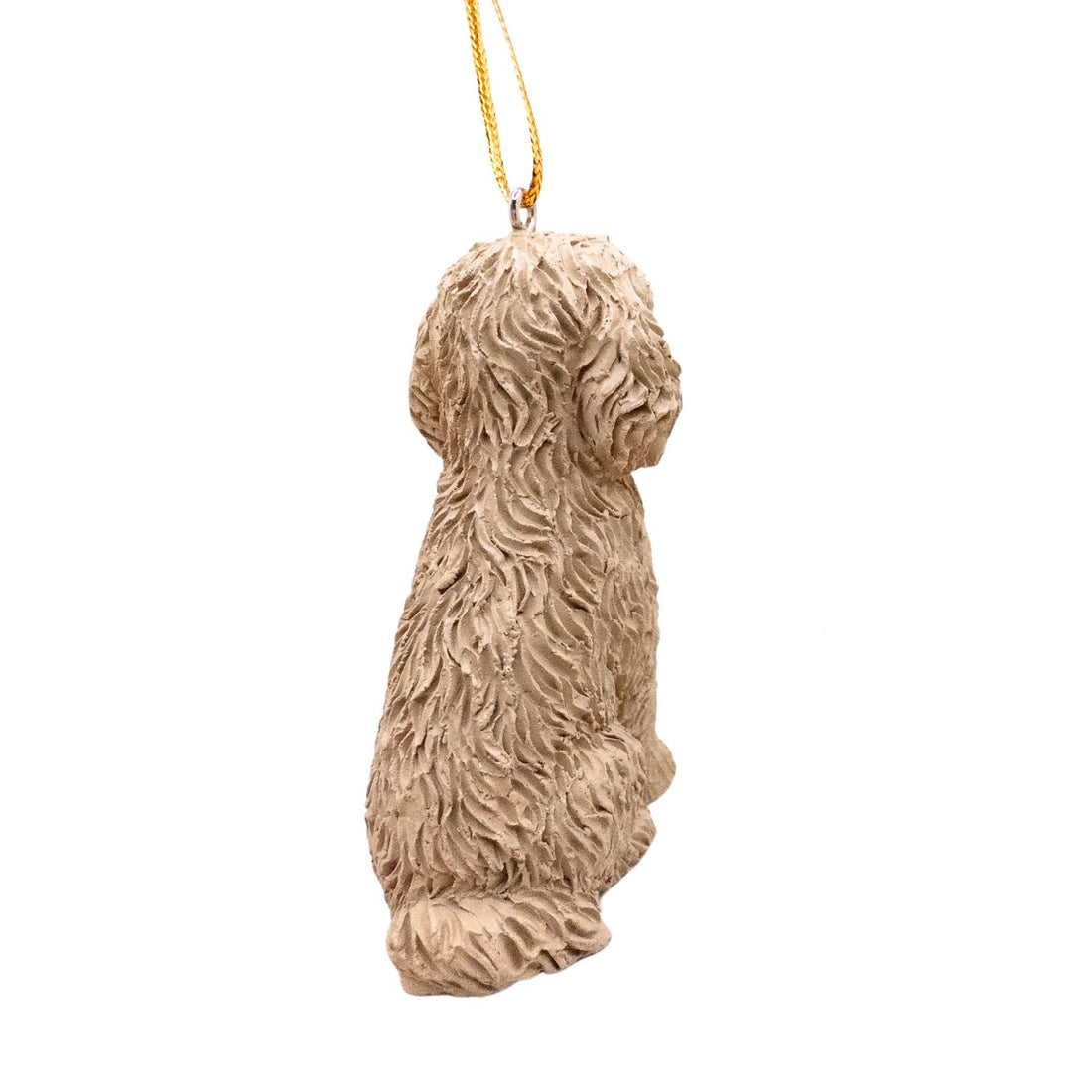 Labradoodle Dog Lover Christmas Tree Ornament with Candy Cane Scarf