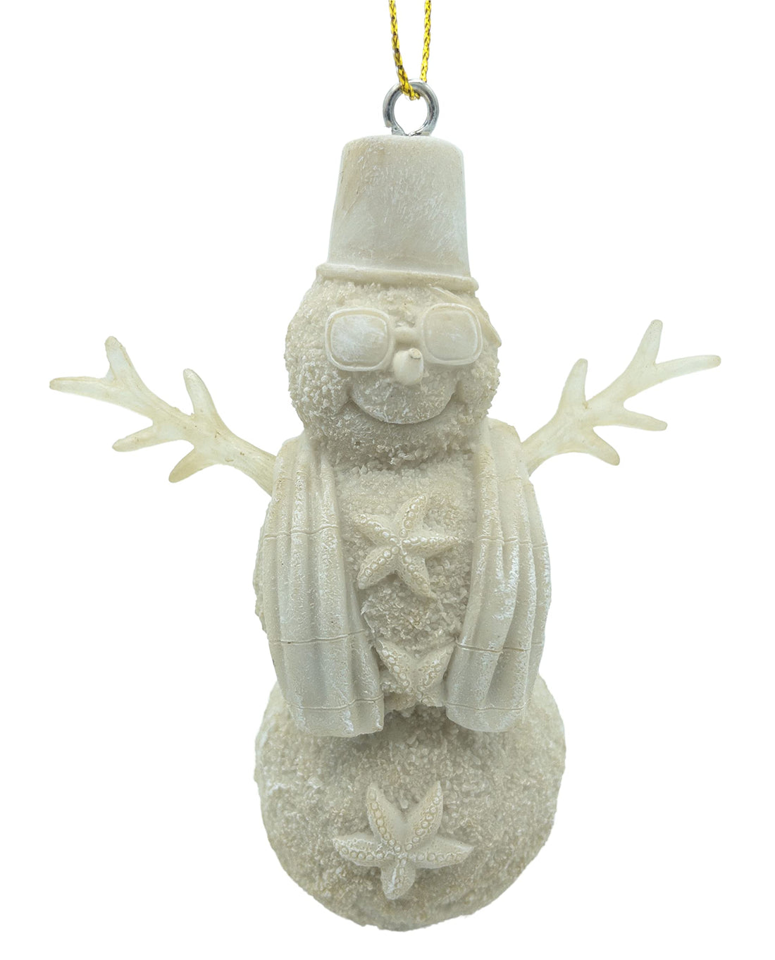Sand Snowman Tropical White Beach Christmas Tree Ornaments Nautical
