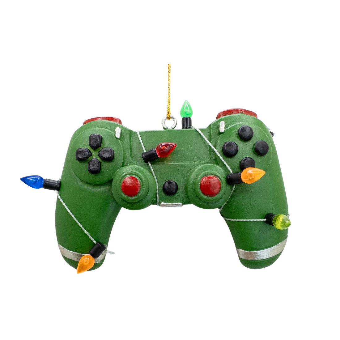 Spooky Thru Noel Collection Video Game Controller Wrapped In Christmas Tree Lights Gamers Ornament