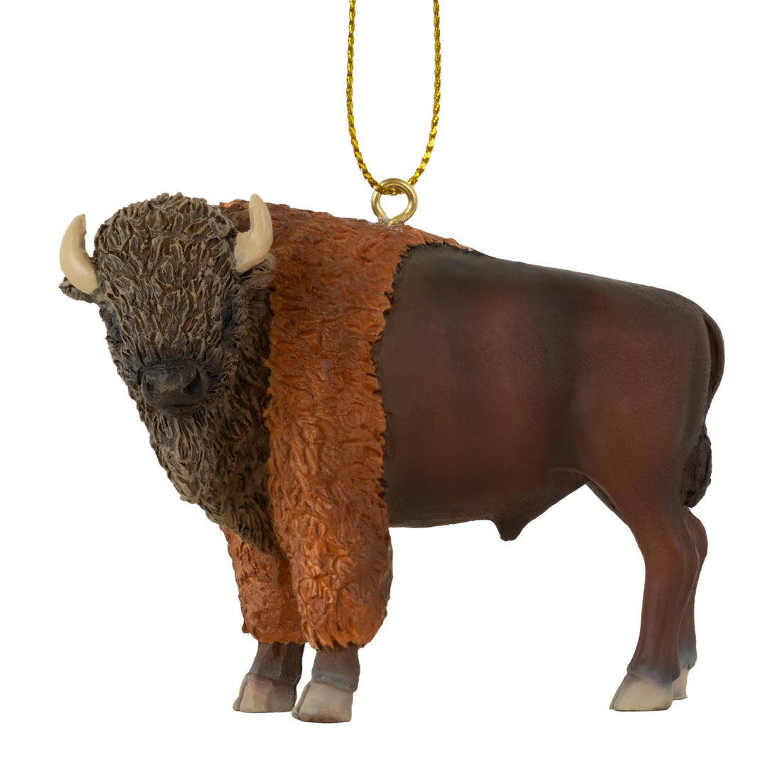 Buffalo Bison Christmas Tree Ornament with Candy Cane Scarf