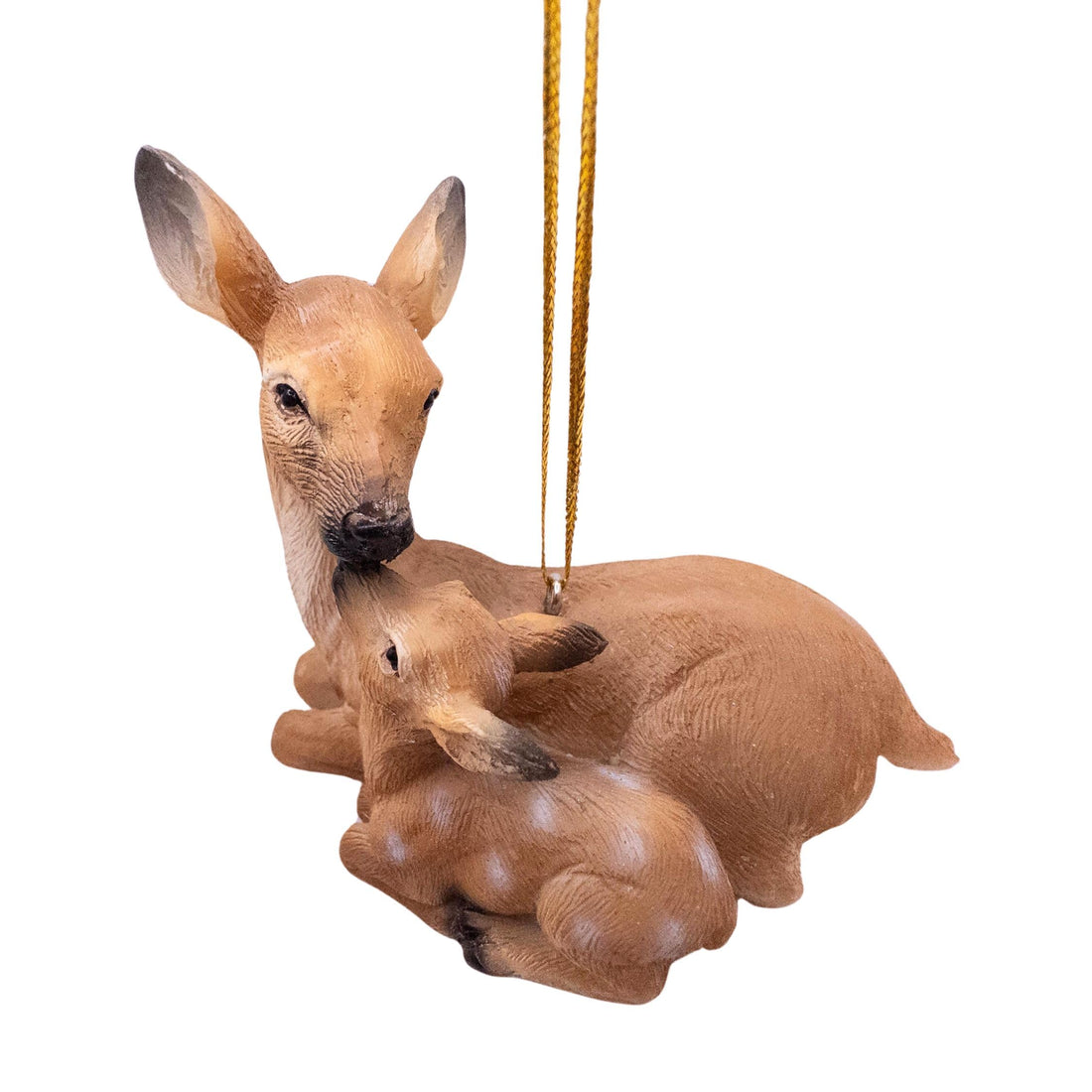 Mom Deer with Baby Fawn Christmas Tree Ornament