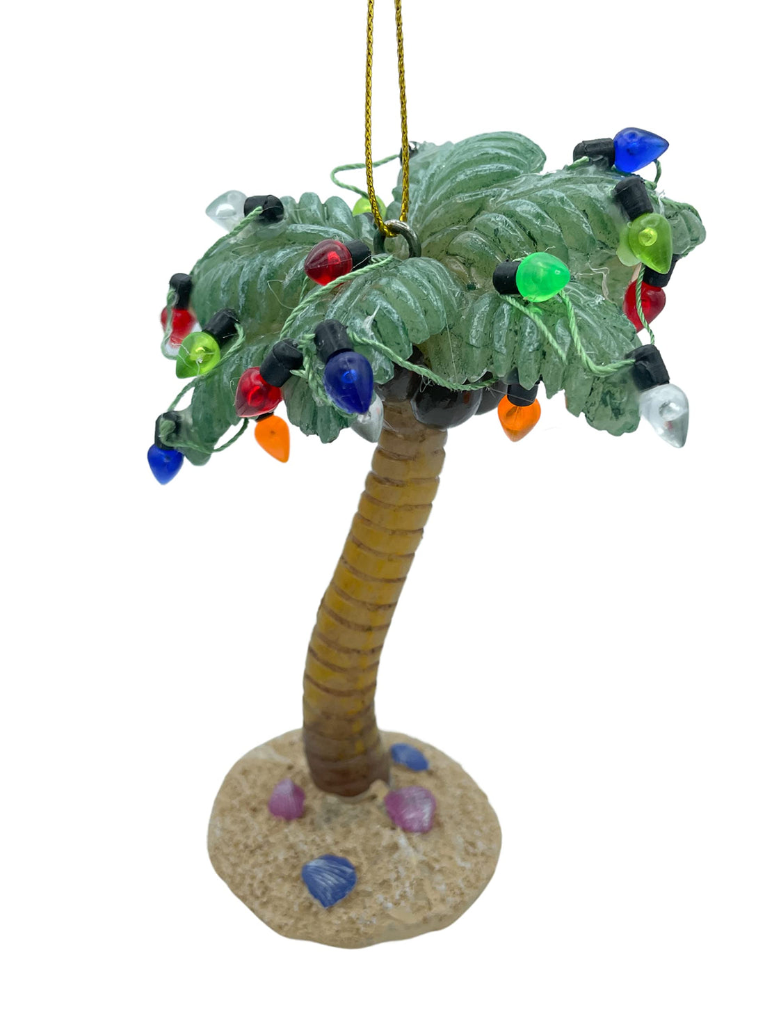 Palm Tree Christmas Tropical Coastal Beach Ornament with Xmas Lights