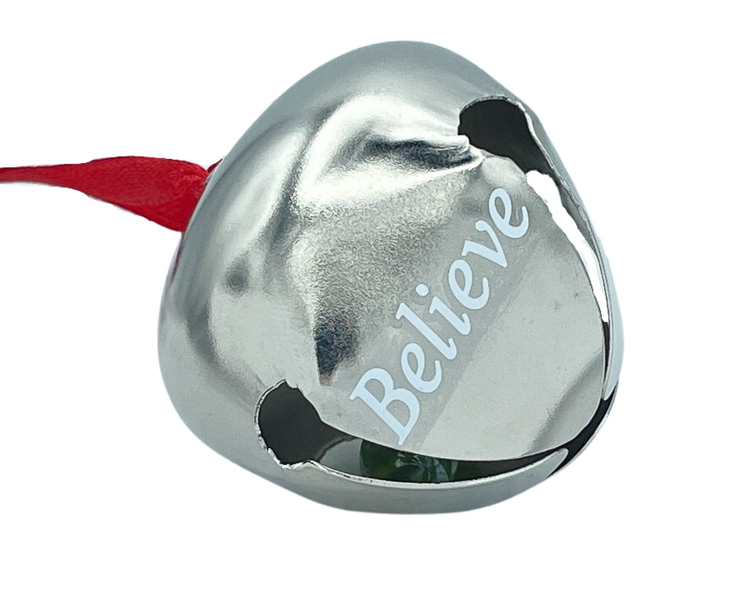 Believe Bell Christmas Tree Hanging Ornaments Sleigh Bells