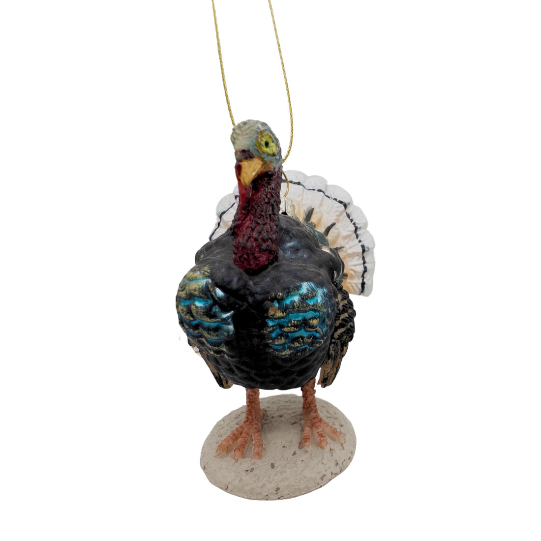 Thanksgiving Tom Turkey Christmas Tree Glass Ornament Decor Farm Animal