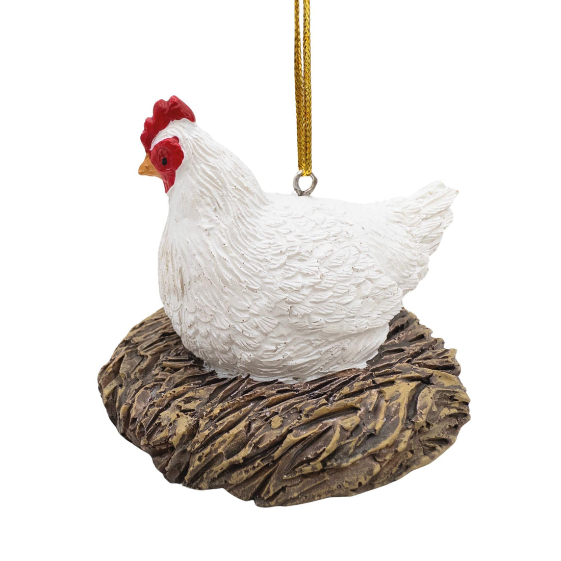 Mother Hen with Baby Chick Nesting Chrsitmas Tree Ornament Farm Animals