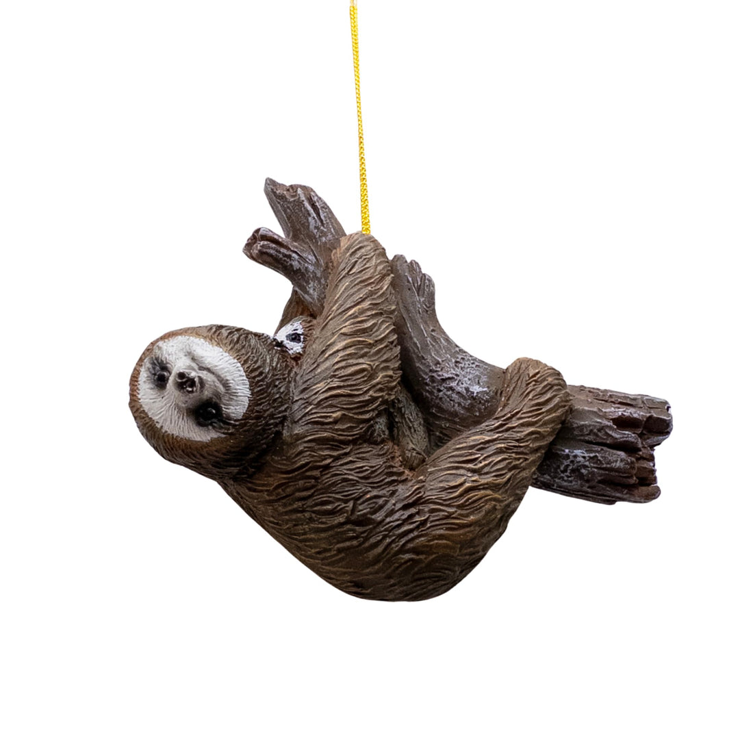 Sloth with Baby Hanging from Branch Christmas Tree Mother's Ornament