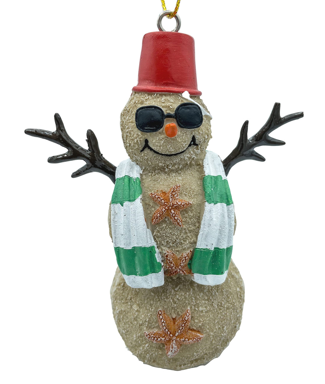 Beach Christmas Sand Snowman Ornament Nautical Tree Decor