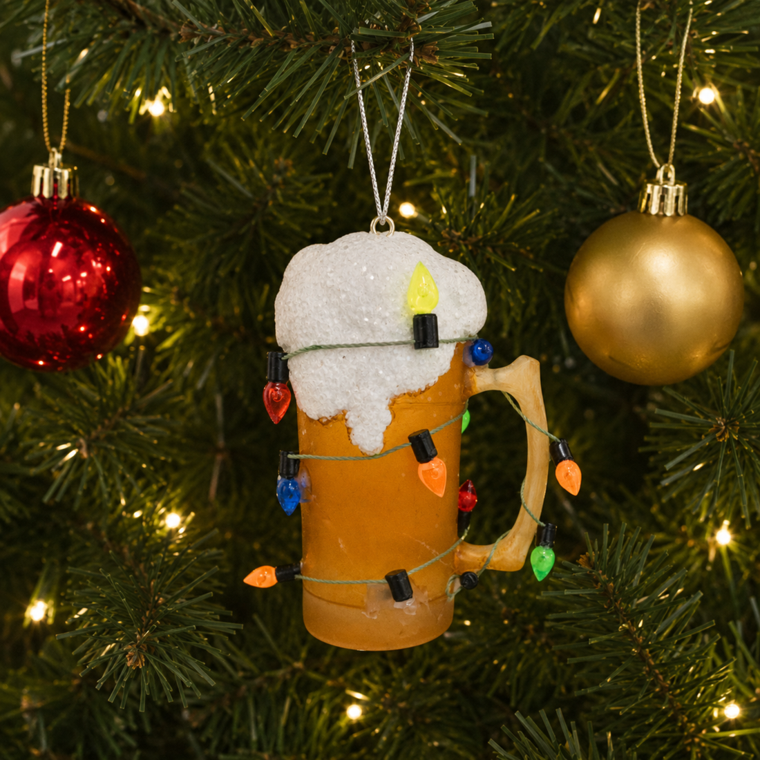 Beer Mug Wrapped in Lights