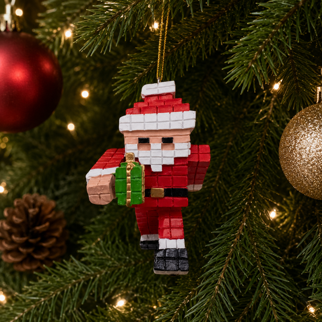 Retro Pixelated Santa