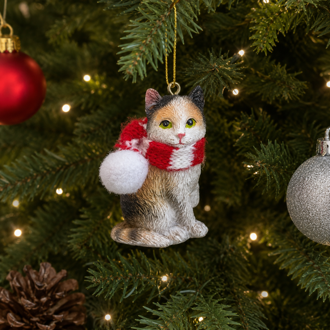 Calico Cat with Scarf