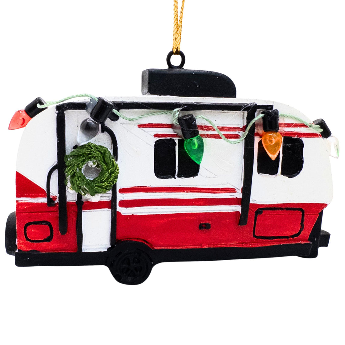 Camper Trailer Wrapped in Lights