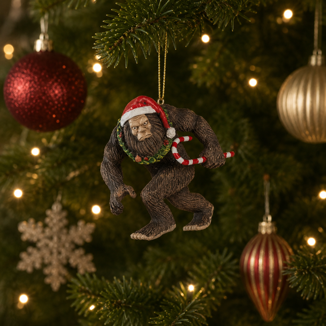Bigfoot with Candy Cane