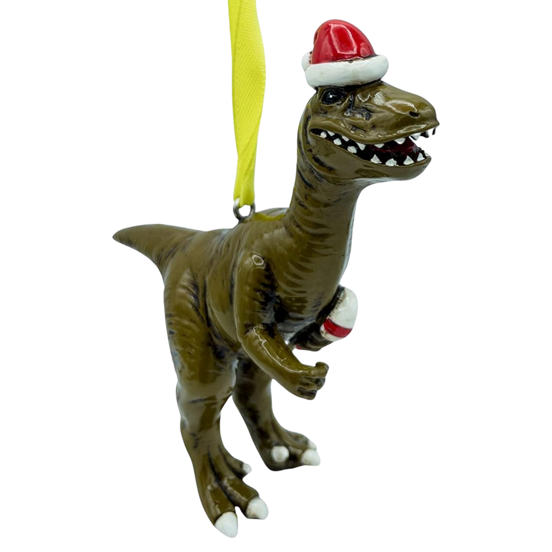 Raptor Dinosaur with Gift Wrapped in Lights