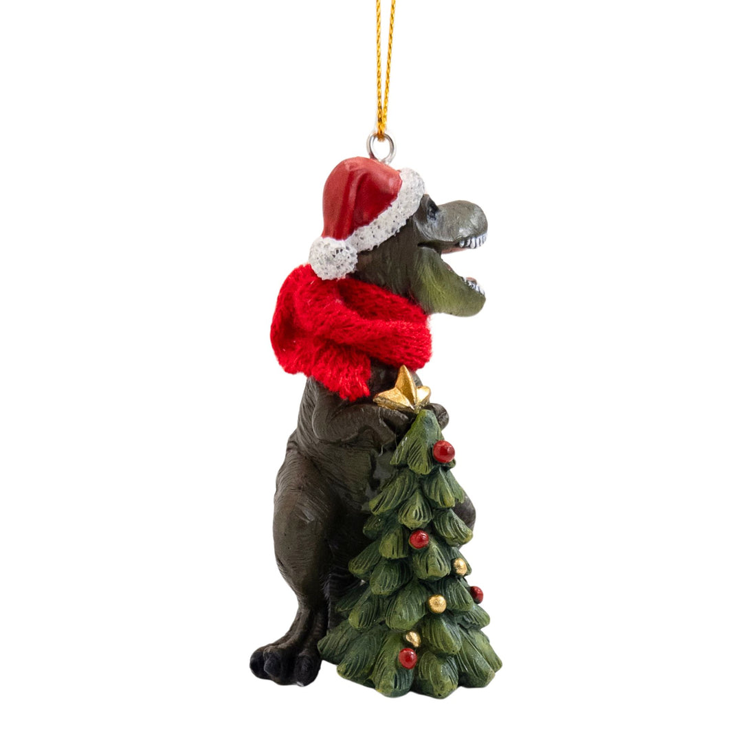 Dinosaur Putting Star on Tree