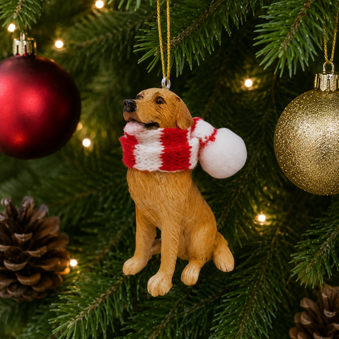 Golden Retriever with Scarf
