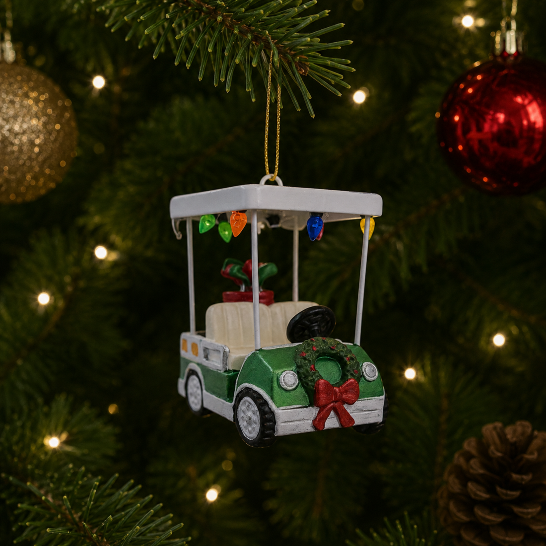 Green Golf Cart