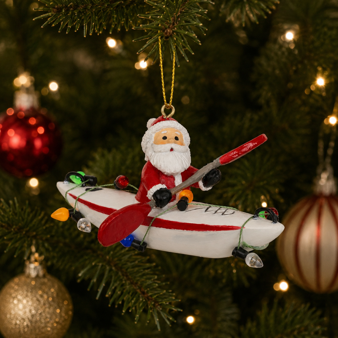 Santa in a Kayak