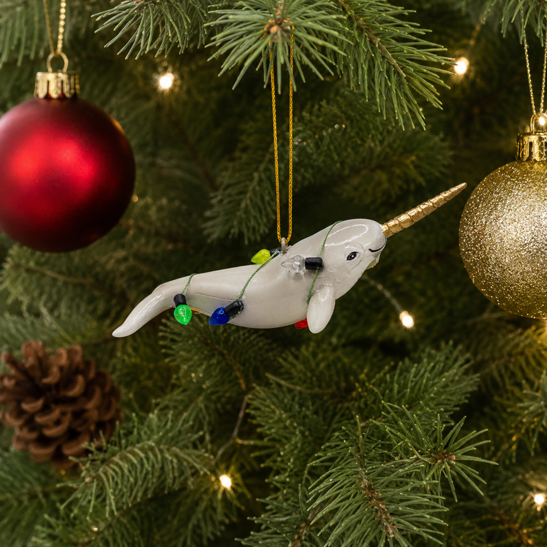 Narwhal Wrapped in Lights
