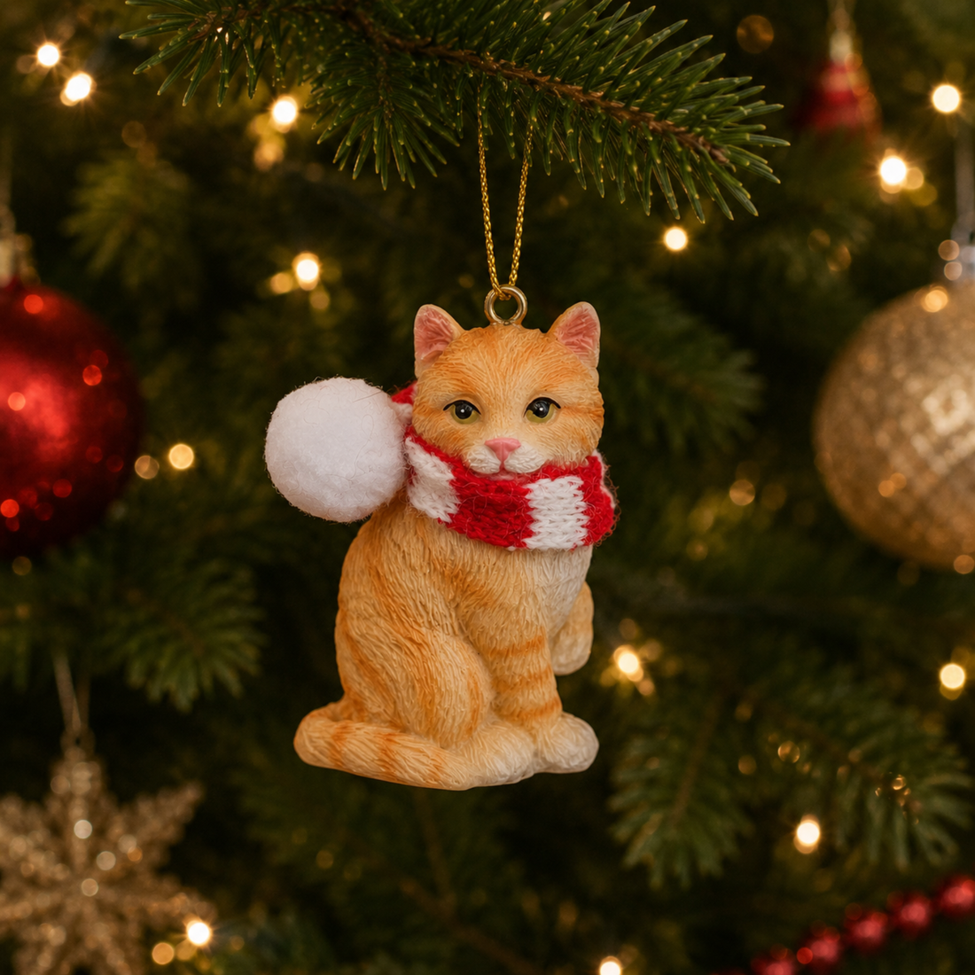 Orange Cat with Scarf