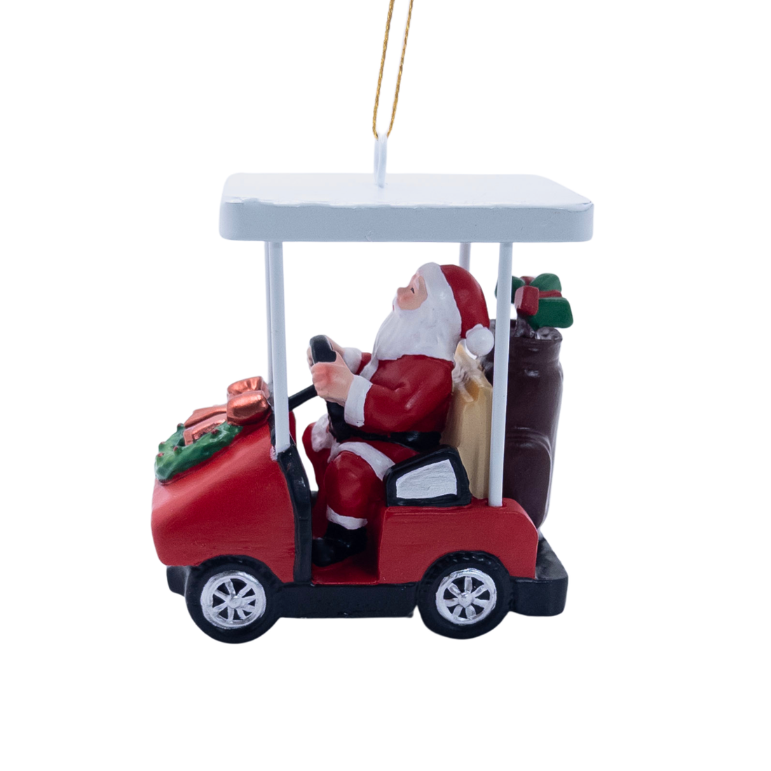 Santa Driving Golf Cart