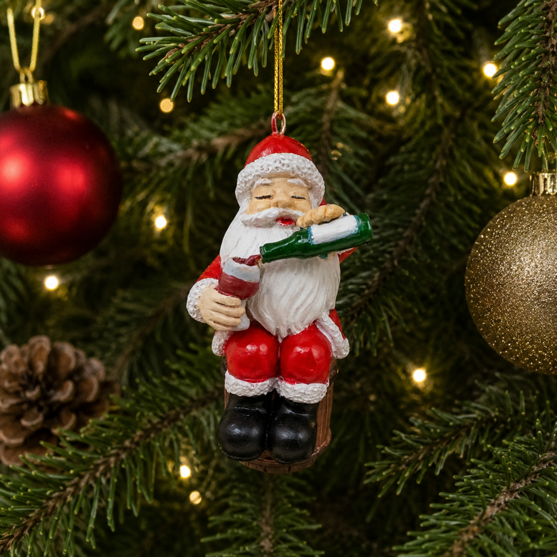 Santa Pouring Wine
