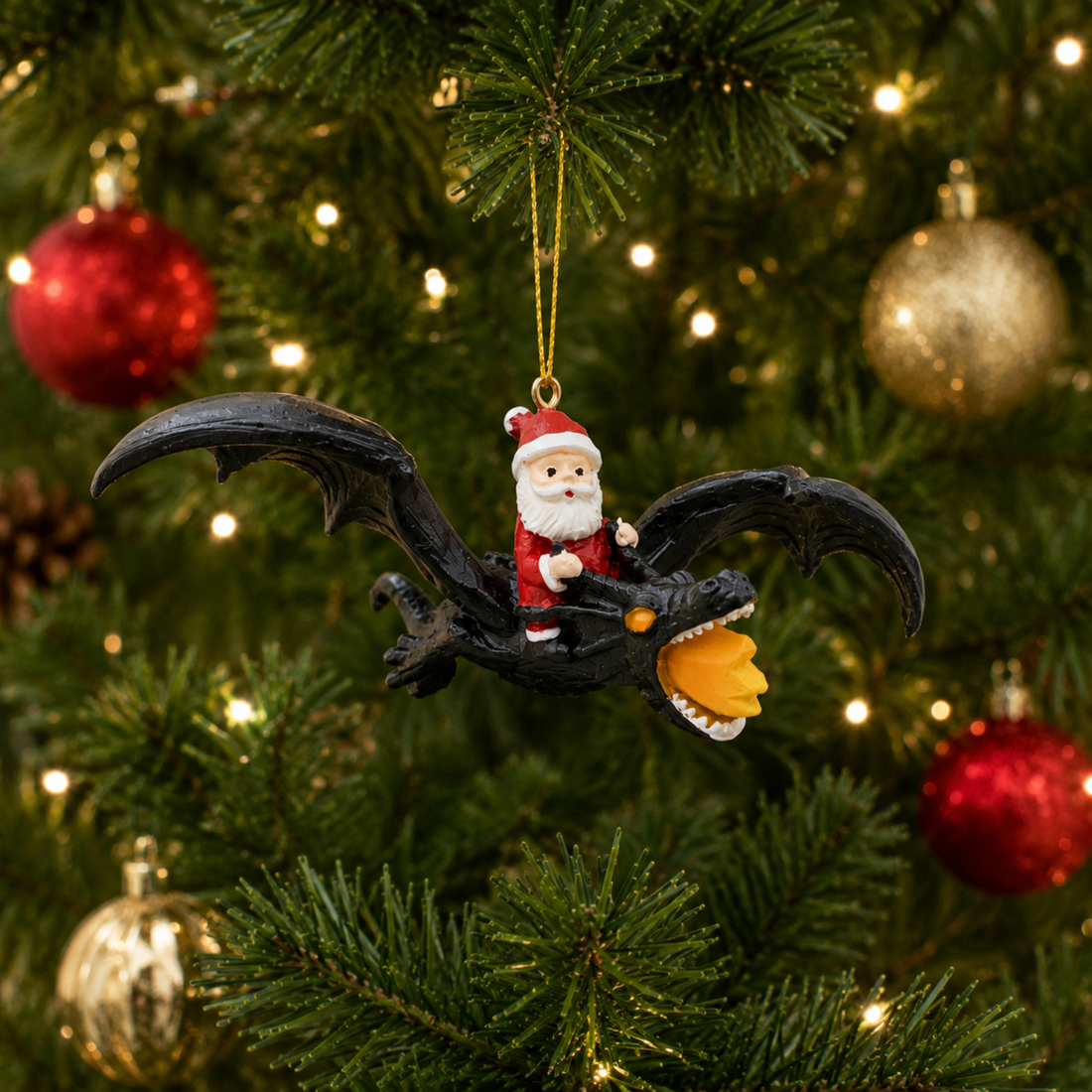 Santa Riding Black Dragon