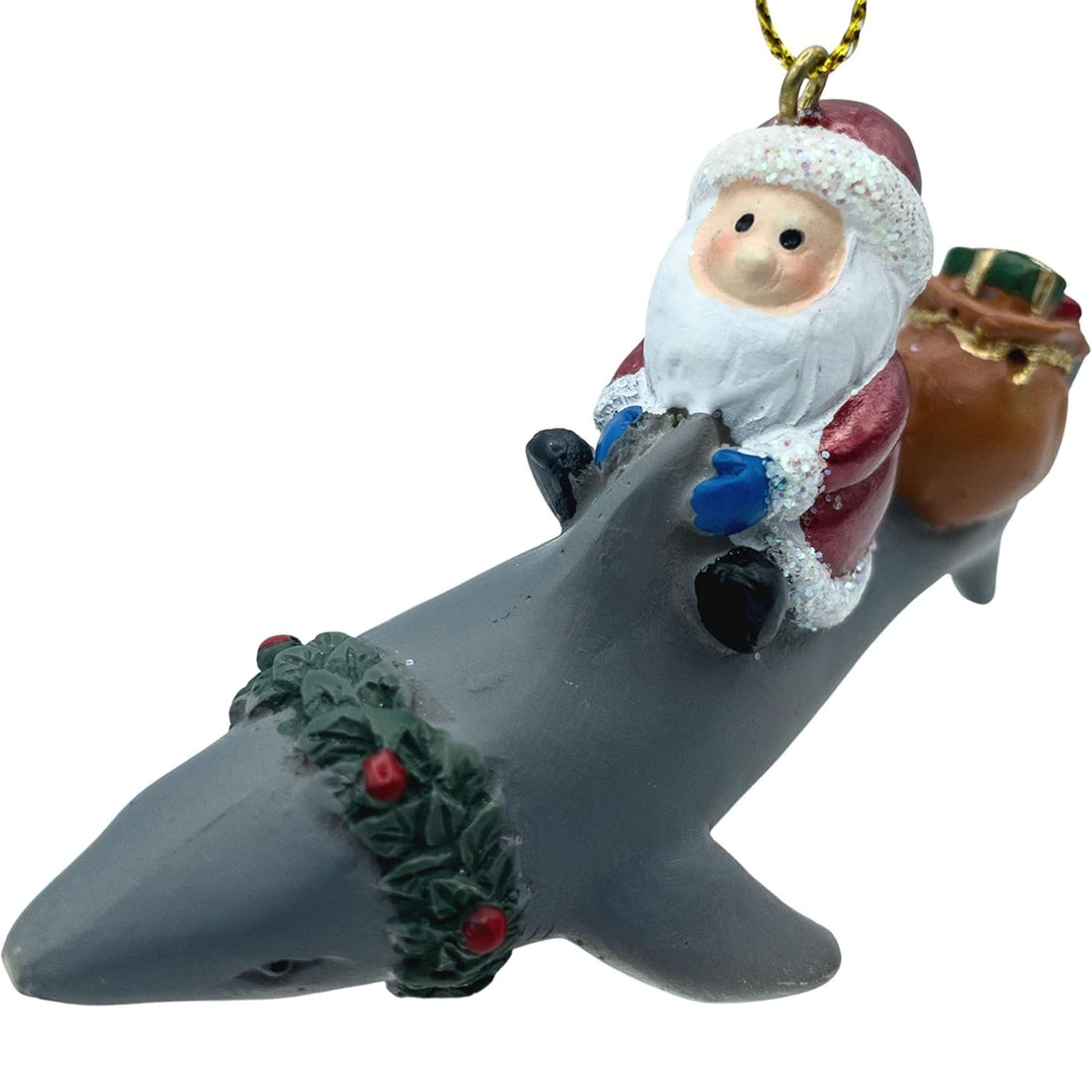 Santa Riding Shark with Sack