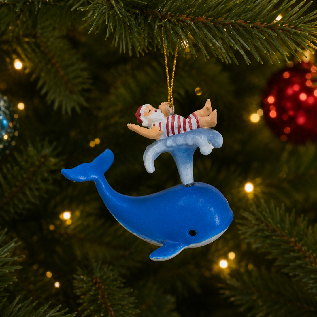 Santa with Blue Whale