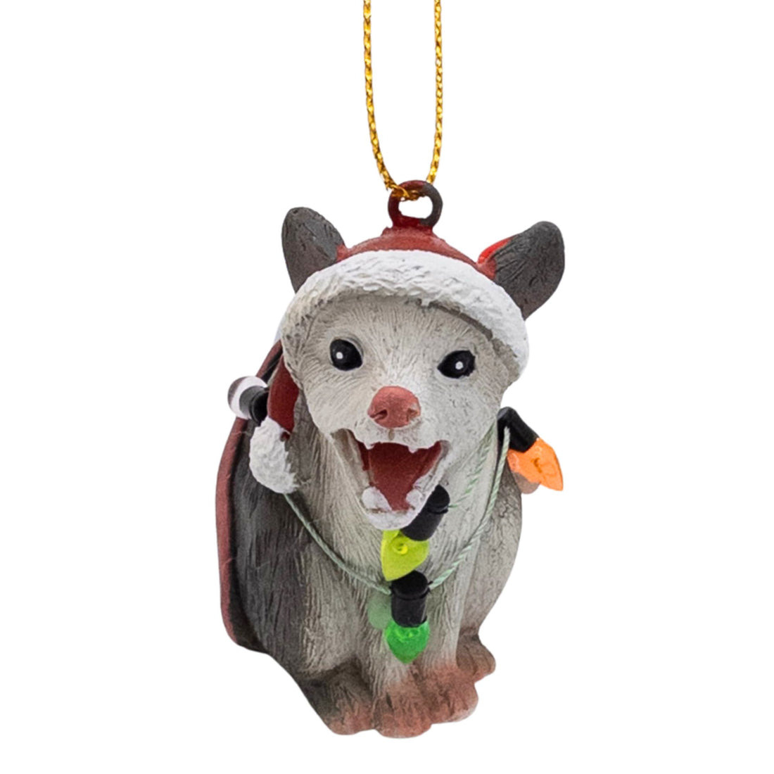 Screaming Opossum Wrapped in Lights
