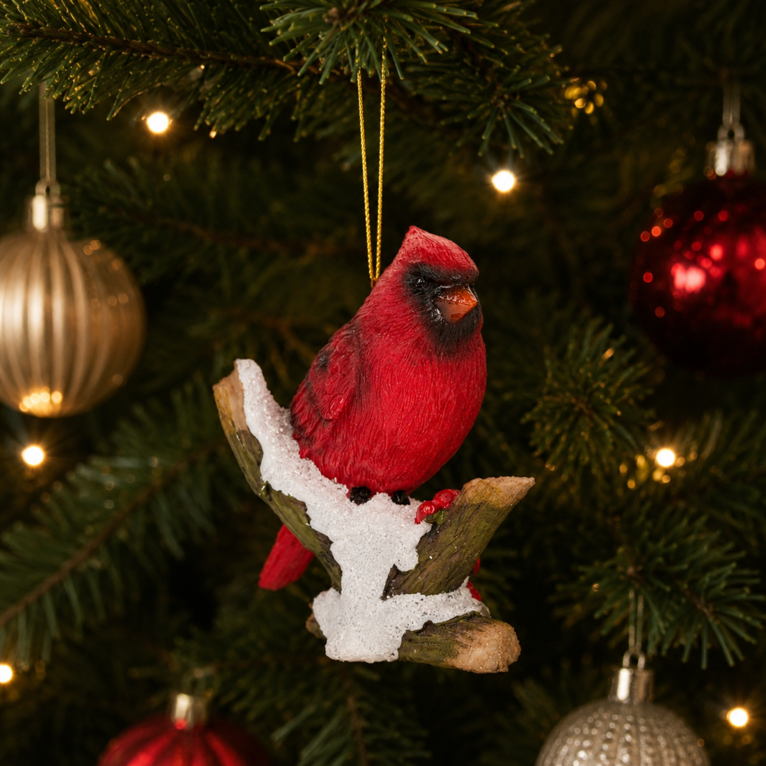 Cardinal on Snowy Branch