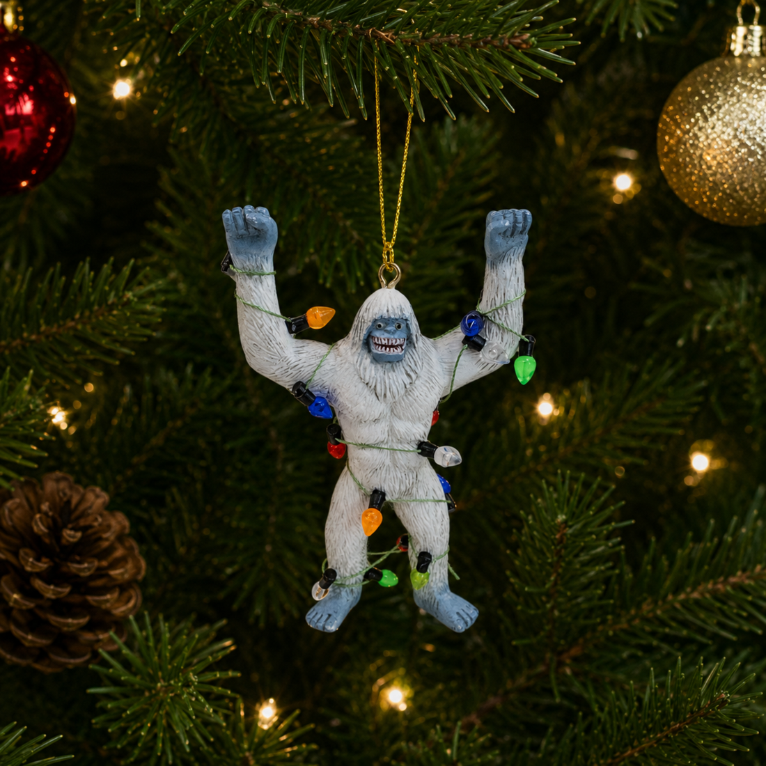 Yeti Wrapped in Lights